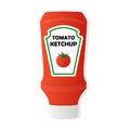 Tomato Ketchup bottle cartoon illustration Royalty Free Stock Photo