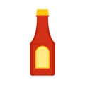 Tomato ketchup bottle icon, flat style Royalty Free Stock Photo