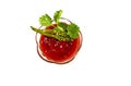 Tomato-ketchup with green chilli Royalty Free Stock Photo