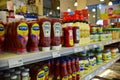 Tomato ketchup and mayonnaise in supermarket