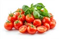 Tomato with leaf vegetable isolated on white background Royalty Free Stock Photo