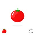 Tomato logo vector template, simple tomato icon flat style, cartoon sign, label, trend, brand, modern design identity