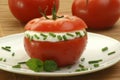 Tomato with lowfat cottage cheese and dill