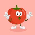 Tomato mascot and background surprise pose Royalty Free Stock Photo