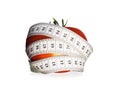 Tomato with measuring tape Royalty Free Stock Photo