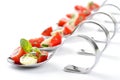 Tomato-mozzarella on spoon Royalty Free Stock Photo