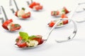 Tomato-mozzarella on spoon Royalty Free Stock Photo