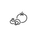 Tomato and mushroom line icon