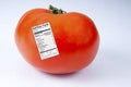 Tomato with Nutrition Label Royalty Free Stock Photo