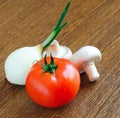 Tomato onion mushroom table