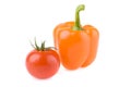 Tomato and orange sweet pepper.