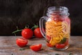 Tomato pasta in mason jar Royalty Free Stock Photo