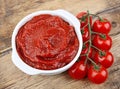 Tomato paste with ripe tomatoes