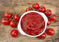 Tomato paste with ripe tomatoes