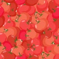 Tomato pattern. Seamless background with red tomatoes. Vector te