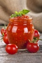 Tomato puree prepared from local and fresh tomatoes Royalty Free Stock Photo