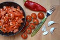 Tomato and red pepper salad Royalty Free Stock Photo