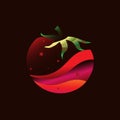 Tomato red and pink gradient material white icon minimal design