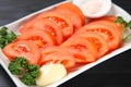 Tomato salad with mayonnaise Royalty Free Stock Photo