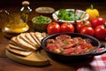 tomato salad served alongside argentinian asado Royalty Free Stock Photo