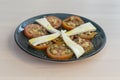 Tomato salad with soft cheese Royalty Free Stock Photo