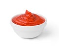 Tomato sauce in the bowl isoalated