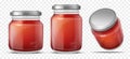 Tomato sauce in glass jar realistic vector Royalty Free Stock Photo