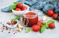 Tomato sauce in a jar