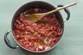 Tomato Sauce Pot Royalty Free Stock Photo