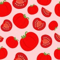 Tomato seamless pattern background vector