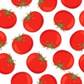 Tomato Seamless Pattern, Vector Illustration. Red Tomatoes on White Background. Repeat Tile for Kitchen Design, Tomato Wallpaper Royalty Free Stock Photo