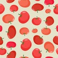 Tomato seamless pattern. Vegetable background red tomatoe