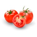 Tomato set. Red tomato collection. Photo-realistic vector tomatoes on transparent background