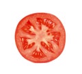 Tomato slice isolated on white background