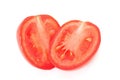 Tomato. Sliced half red tomato.