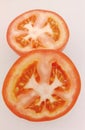 .Tomato slices on a white backgroundNice and beautiful Royalty Free Stock Photo