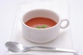 Tomato soup with basil garnish