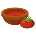Tomato soup in a bowl, vegetarian diet