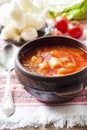 Tomato soup with cabbage and cauliflower Royalty Free Stock Photo