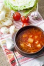 Tomato soup with cabbage and cauliflower Royalty Free Stock Photo
