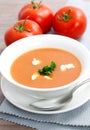 Tomato soup with creme fraiche Royalty Free Stock Photo