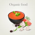 Tomato soup with fresh vegetables-EPS10