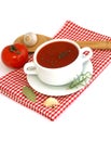 Tomato soup isolated on white Royalty Free Stock Photo