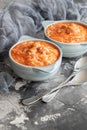 Tomato soup with noodles and meatballs Royalty Free Stock Photo