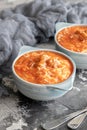 Tomato soup with noodles and meatballs Royalty Free Stock Photo