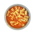 Tomato soup with rotini pasta Royalty Free Stock Photo