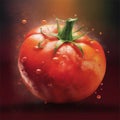 Tomato with splash of water Royalty Free Stock Photo