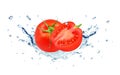Tomato splash water Royalty Free Stock Photo