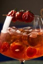 Tomato sprits cocktail on bar counter table