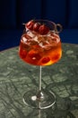 Tomato sprits cocktail on bar counter table